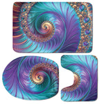 Abstract Fractal Print 3 Piece Bath Mat Set