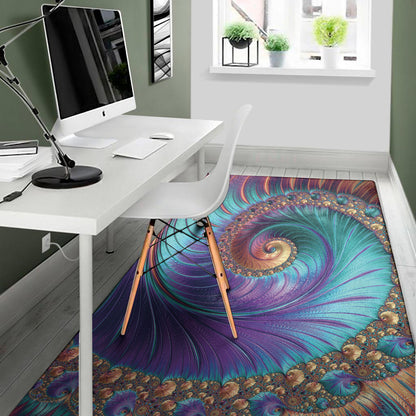 Abstract Fractal Print Area Rug