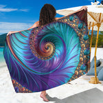 Abstract Fractal Print Beach Sarong Wrap
