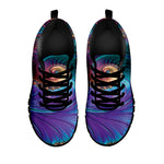 Abstract Fractal Print Black Sneakers