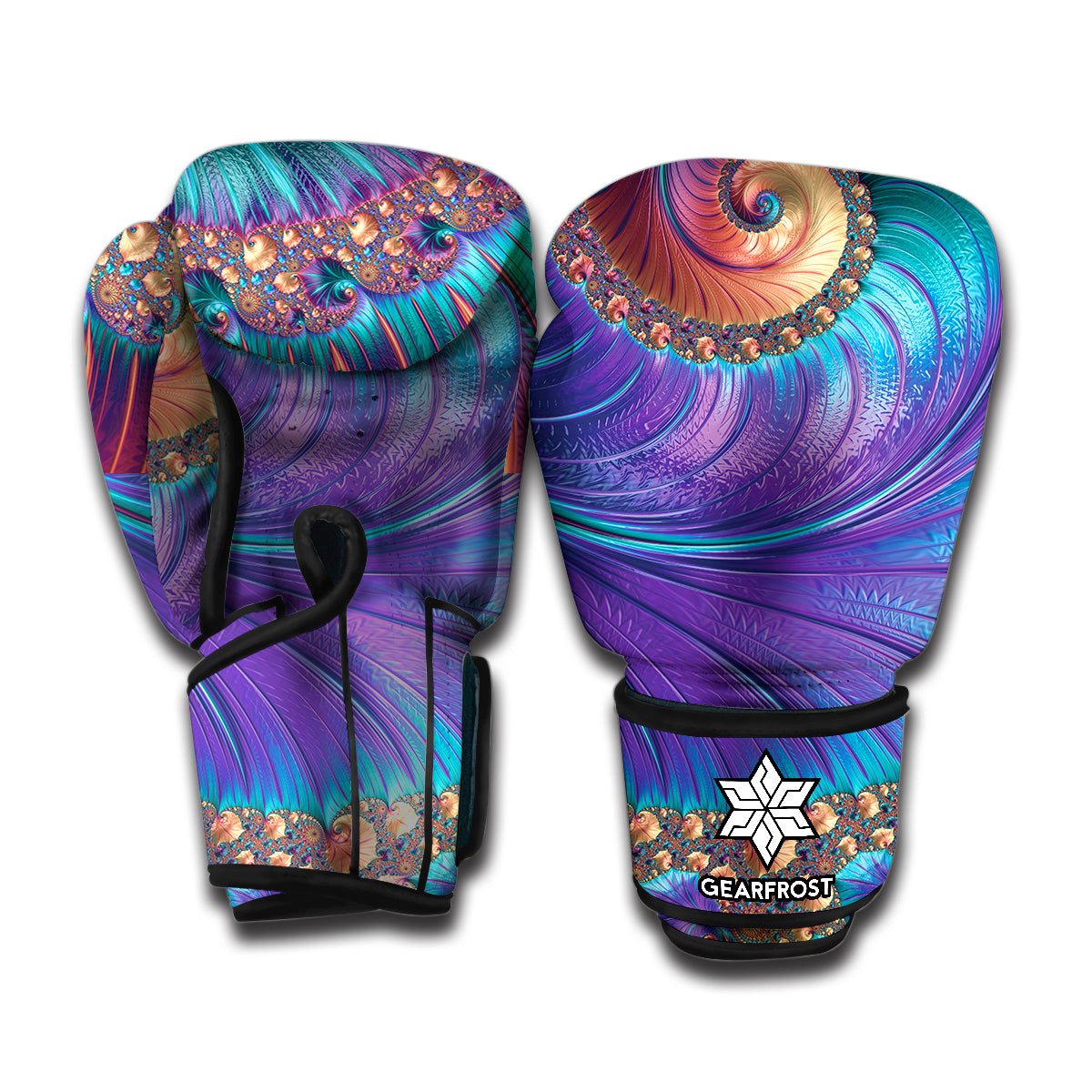 Abstract Fractal Print Boxing Gloves