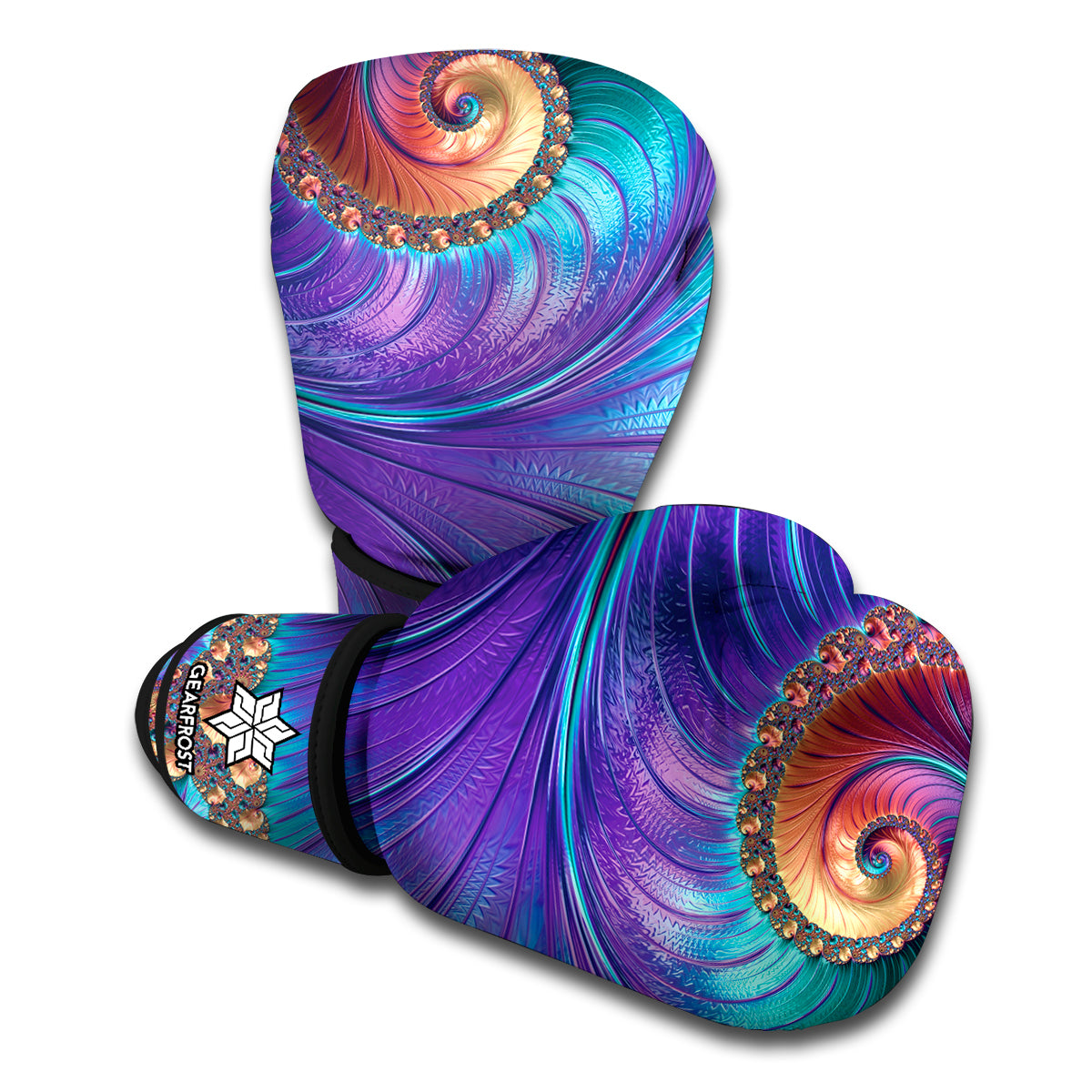 Abstract Fractal Print Boxing Gloves