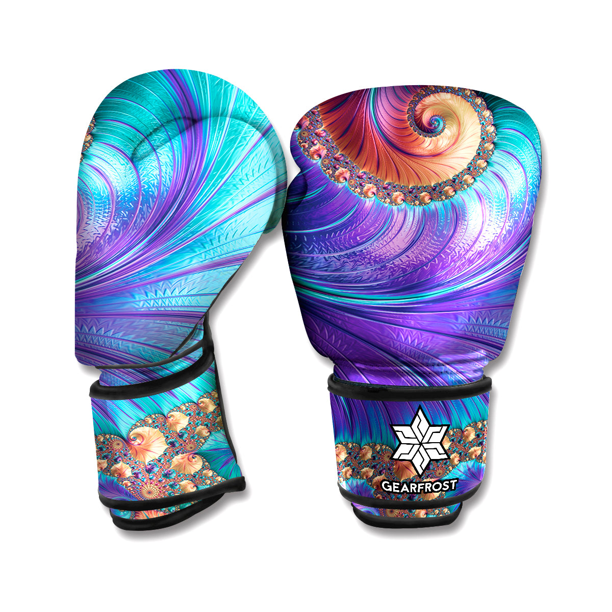 Abstract Fractal Print Boxing Gloves