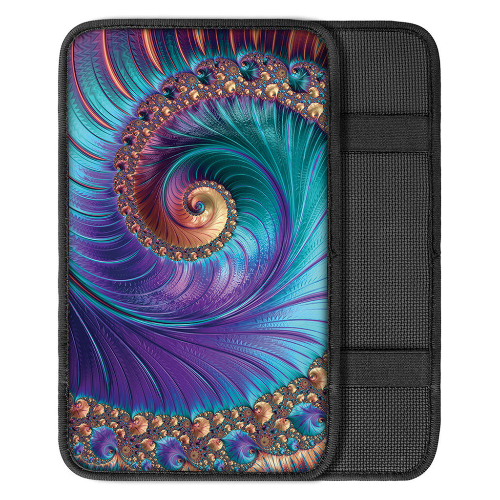 Abstract Fractal Print Car Center Console Cover