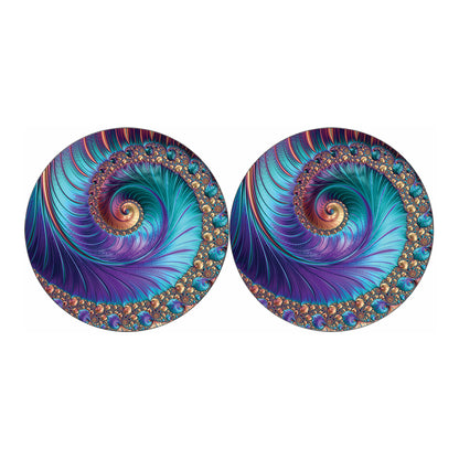 Abstract Fractal Print Car Coasters