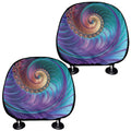 Abstract Fractal Print Car Headrest Covers