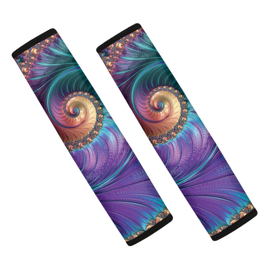 Abstract Fractal Print Car Seat Belt Covers