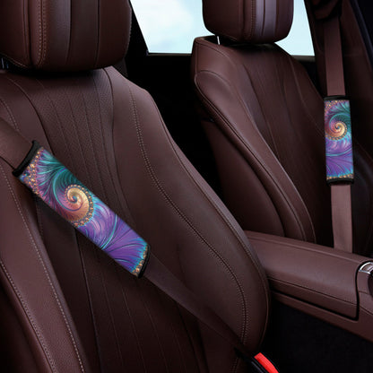 Abstract Fractal Print Car Seat Belt Covers