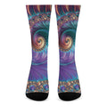 Abstract Fractal Print Crew Socks
