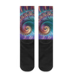 Abstract Fractal Print Crew Socks