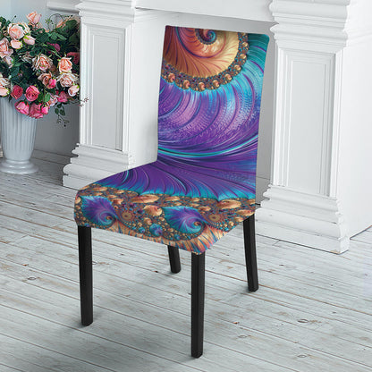 Abstract Fractal Print Dining Chair Slipcover