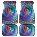 Abstract Fractal Print Front and Back Car Floor Mats