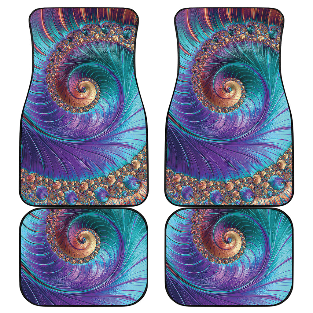 Abstract Fractal Print Front and Back Car Floor Mats