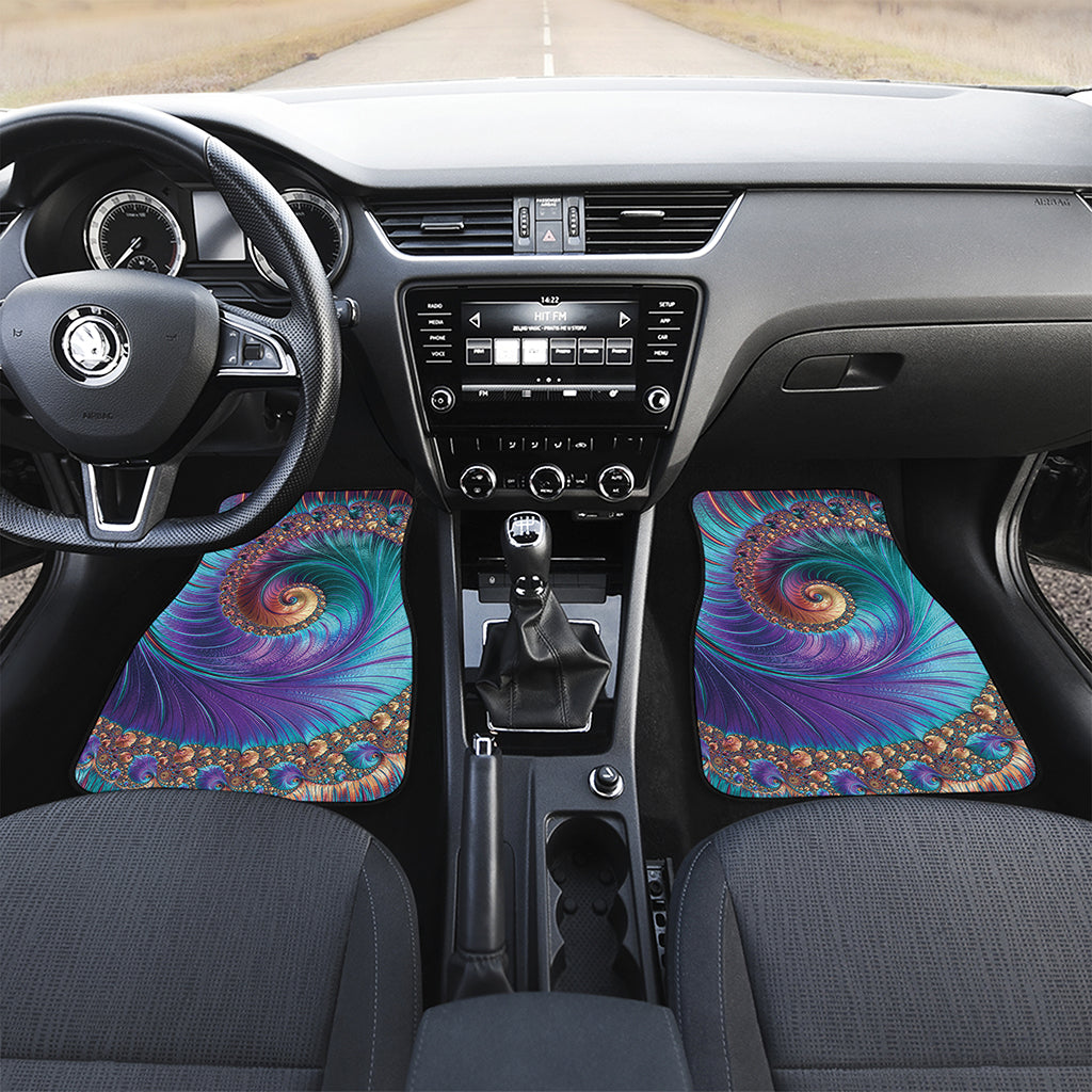 Abstract Fractal Print Front Car Floor Mats