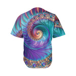 Abstract Fractal Print Men's Baseball Jersey