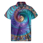 Abstract Fractal Print Men's Short Sleeve Shirt