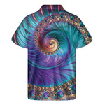 Abstract Fractal Print Men's Short Sleeve Shirt