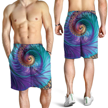 Abstract Fractal Print Men's Shorts