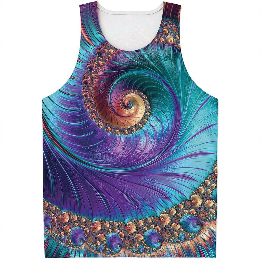 Abstract Fractal Print Men's Tank Top
