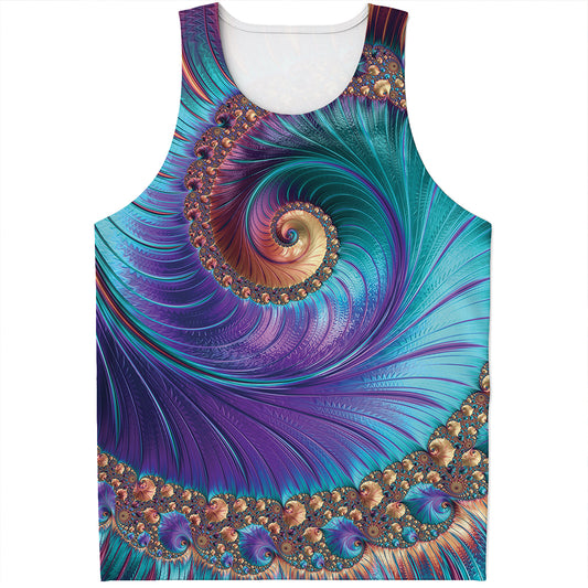Abstract Fractal Print Men's Tank Top