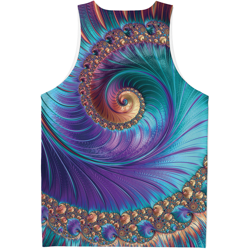 Abstract Fractal Print Men's Tank Top
