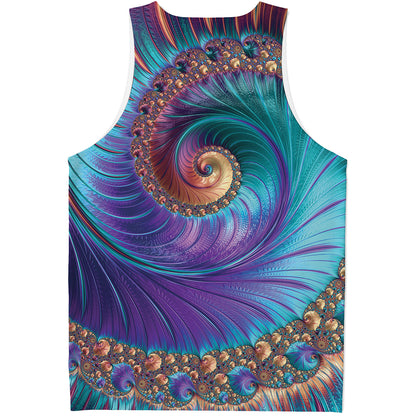 Abstract Fractal Print Men's Tank Top