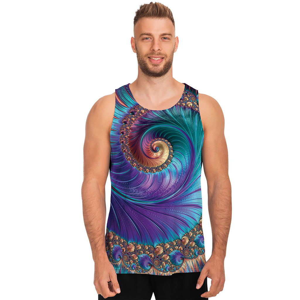Abstract Fractal Print Men's Tank Top