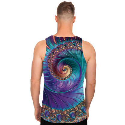 Abstract Fractal Print Men's Tank Top