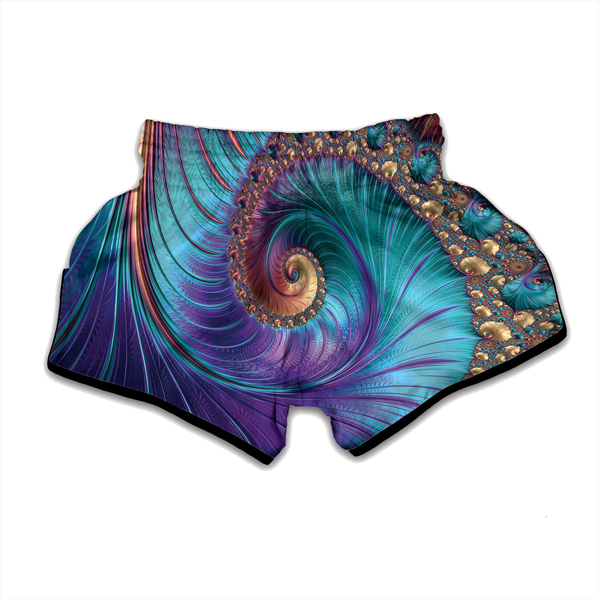 Abstract Fractal Print Muay Thai Boxing Shorts