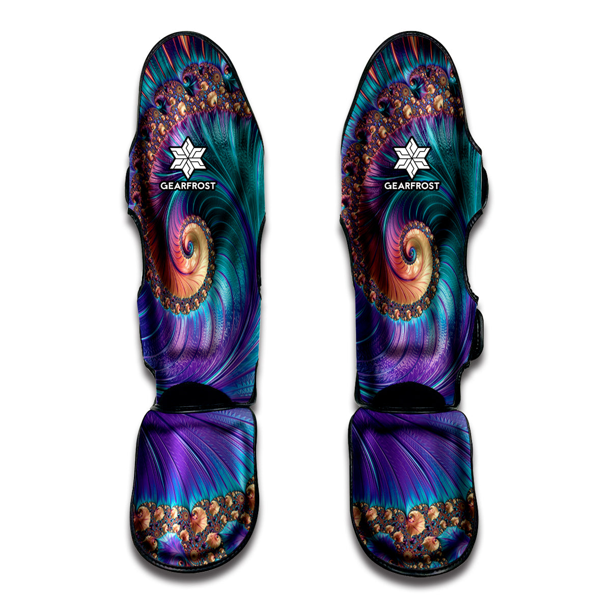 Abstract Fractal Print Muay Thai Shin Guard