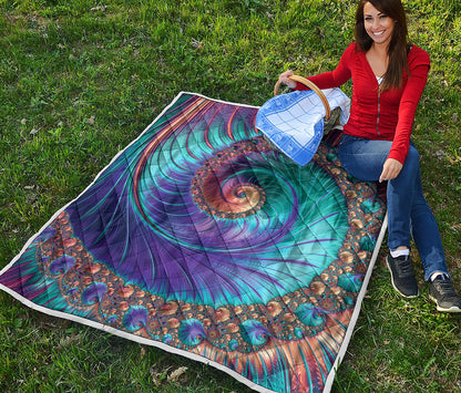 Abstract Fractal Print Quilt