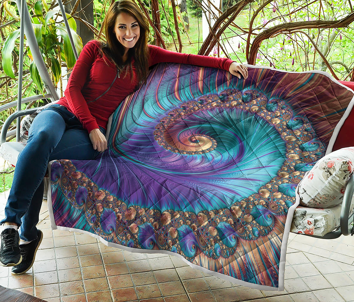 Abstract Fractal Print Quilt