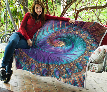 Abstract Fractal Print Quilt