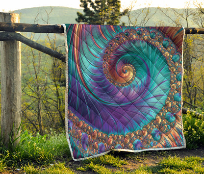 Abstract Fractal Print Quilt