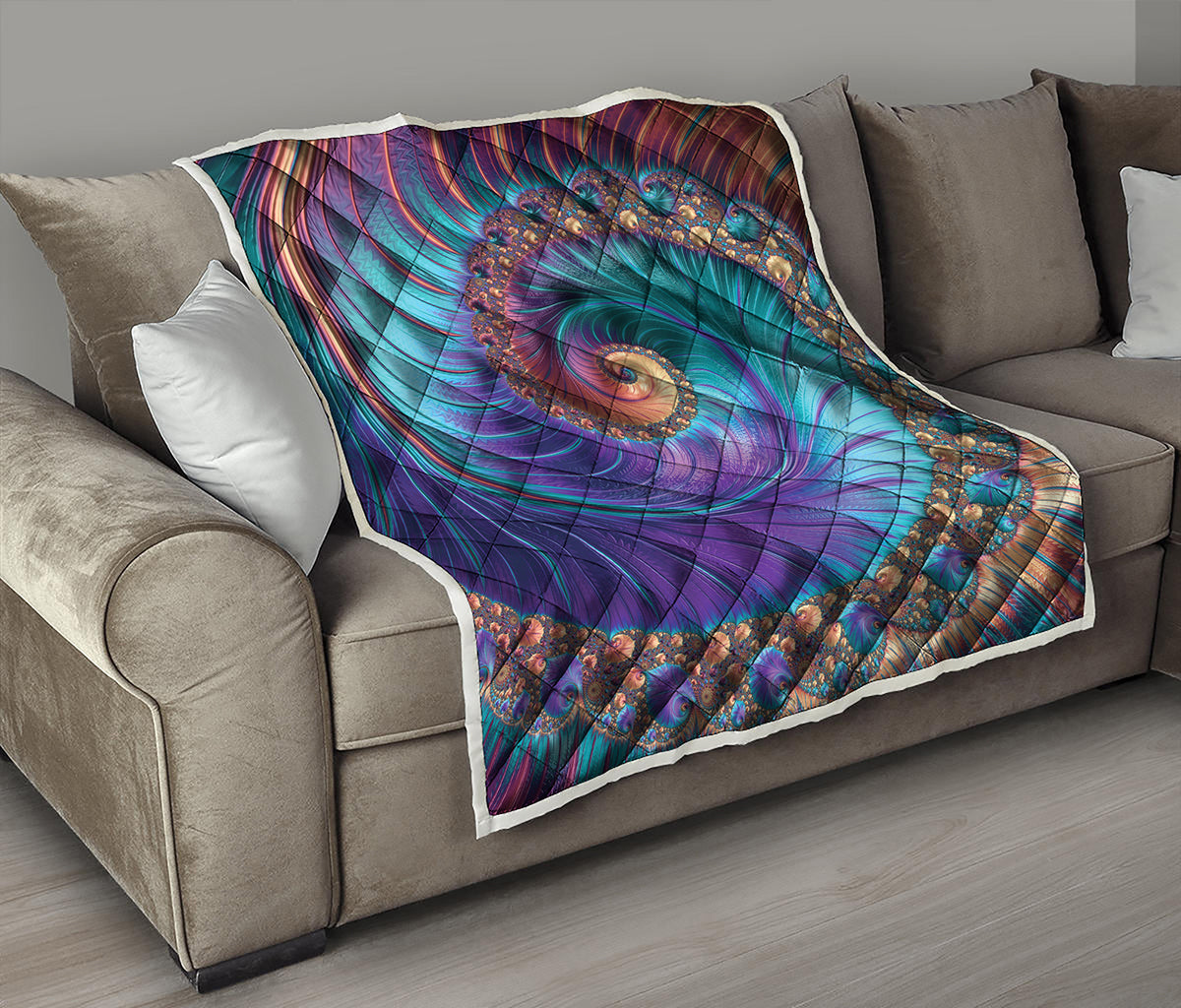 Abstract Fractal Print Quilt