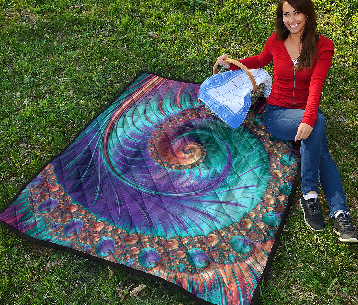 Abstract Fractal Print Quilt