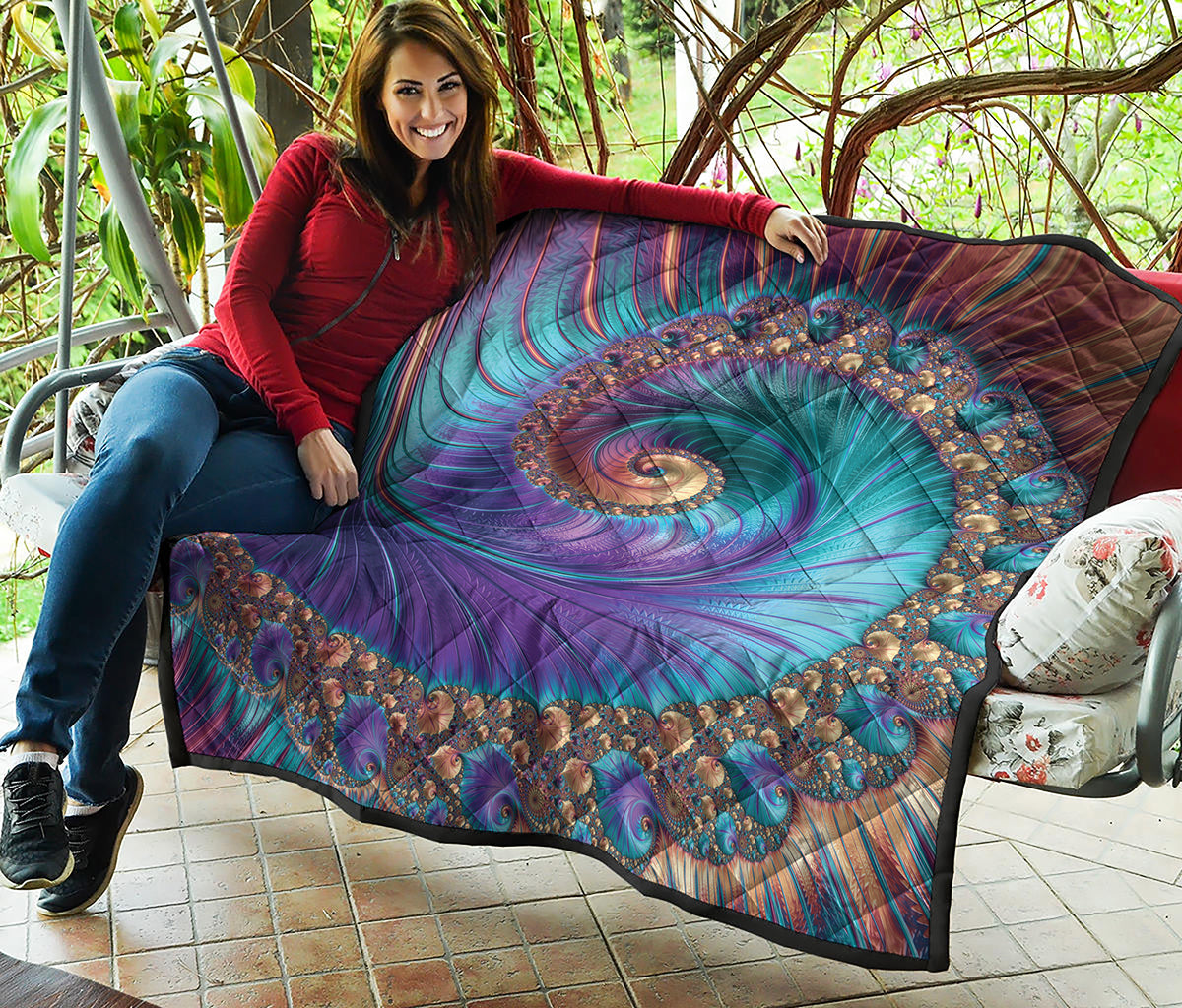 Abstract Fractal Print Quilt