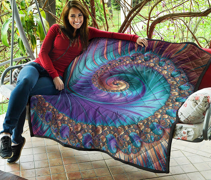 Abstract Fractal Print Quilt
