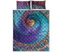 Abstract Fractal Print Quilt Bed Set