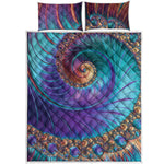 Abstract Fractal Print Quilt Bed Set
