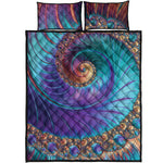 Abstract Fractal Print Quilt Bed Set