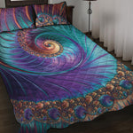 Abstract Fractal Print Quilt Bed Set