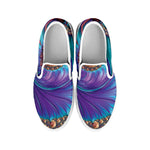 Abstract Fractal Print White Slip On Shoes