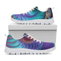 Abstract Fractal Print White Running Shoes