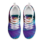Abstract Fractal Print White Sneakers