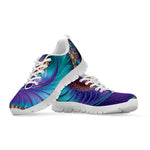 Abstract Fractal Print White Sneakers