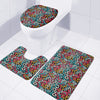 Abstract Funky Pattern Print 3 Piece Bath Mat Set