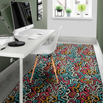 Abstract Funky Pattern Print Area Rug