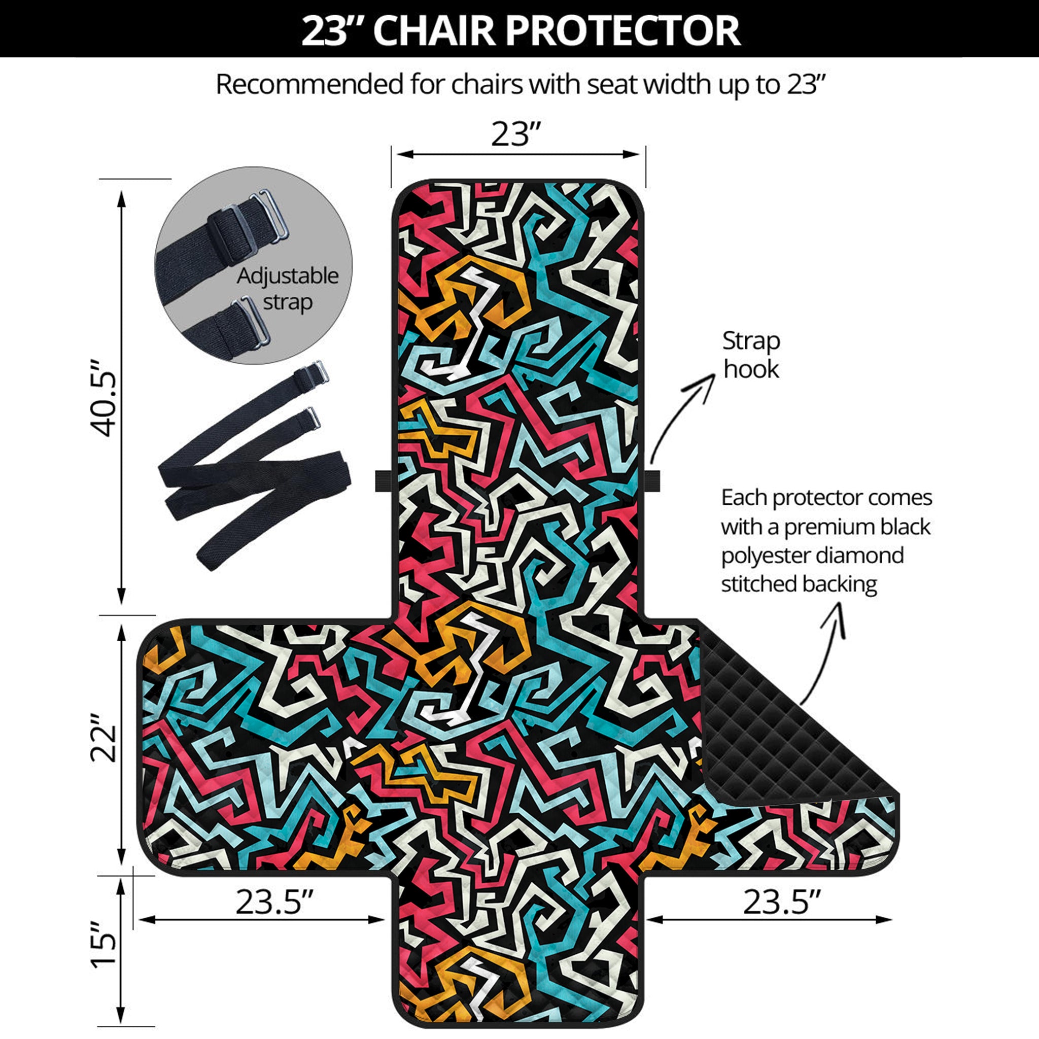 Abstract Funky Pattern Print Armchair Protector