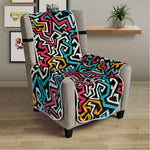 Abstract Funky Pattern Print Armchair Protector